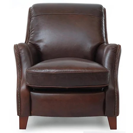 Rich Brown Leather Chair with Nailhead Trim